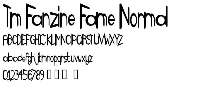 TM fanzine fame Normal font